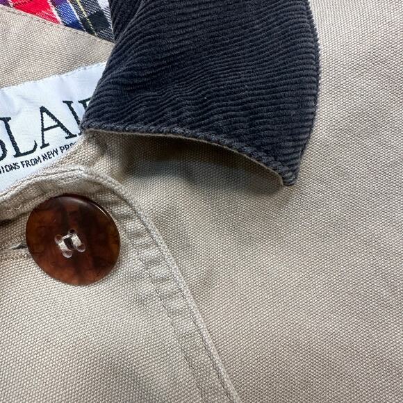 Blair Tan Twill and Corduroy Barn Jacket with Plaid Lining Size Medium - Picture 3 of 8